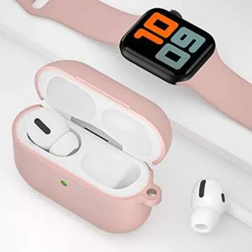 BRG for Airpods Pro Case,Soft Silicone Skin Cover Shock-Absorbing Protective Case with Keychain for Apple Airpods Pro [Front LED Visible]