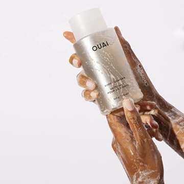 OUAI Body Care Bundle - Foaming Bath Wash, Hydrating Cream, Exfoliating Scalp & Body Scrub - Moisturizing Bath & Daily Care Set (3 Count, 10 Oz/7.5 Oz/8.8 Oz)