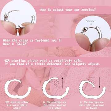 925 Sterling Silver Post Small Hoop Earrings For Girls - Hypoallergenic Huggie Earrings for Women Cute Heart Flowers Butterfly Star Cubic Zirconia Cartilage Earrings For Sensitive Ears Colorful 4Pairs