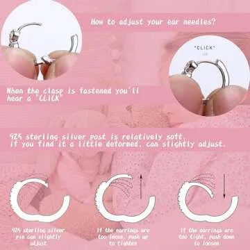 925 Sterling Silver Post Small Hoop Earrings For Girls - Hypoallergenic Huggie Earrings for Women Cute Heart Flowers Butterfly Star Cubic Zirconia Cartilage Earrings For Sensitive Ears Colorful 4Pairs