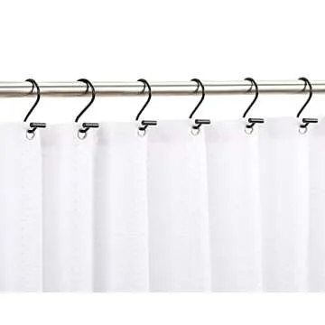 CHICTIE Black Shower Curtain Hooks Rings, Decorative for Bathroom Shower Rods, Set of 12 Premium Rust-Resistant Metal Hooks Hangers T Shaped Design