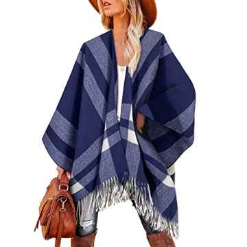 Breezy Lane Shawl Wraps for Women Ponchos Wraps Open Front Cape Cardigan for Fall Winter Holiday Gifts for Women