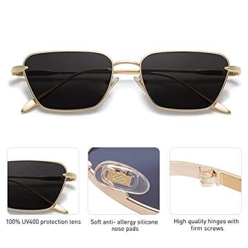 SOJOS Small Rectangle Sunglasses for Every Occasion