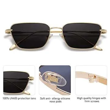 SOJOS Small Rectangle Sunglasses for Every Occasion