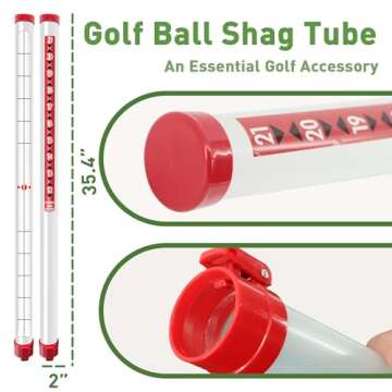 Golf Ball Retriever Professional Picker Golf Ball Shag Tube Plastic Release Retrievers Collector Practice Pick-up Sucker Tool, 35.4 Inch (Red)