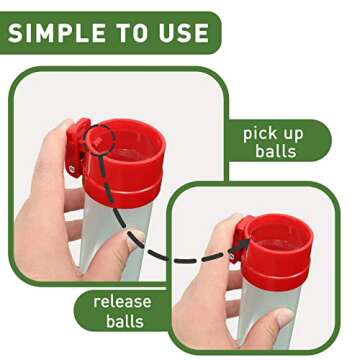 Golf Ball Retriever Professional Picker Golf Ball Shag Tube Plastic Release Retrievers Collector Practice Pick-up Sucker Tool, 35.4 Inch (Red)