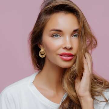 LKingel Gold Earrings for Women Trendy Chunky Gold Hoop Earrings Statement Earrings Hollow Tube Earrings Long Link Dangle Earrings Gold Stud Earrings Prom Earrings Trendy for Women