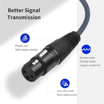 HUALEU 1/4 TRS to XLR Female Cable - 3 Feet