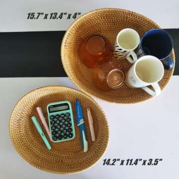 amololo Large Rattan Serving Basket - Perfect for Any Occasion