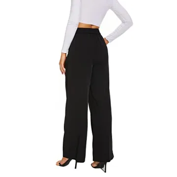 Stylish FUNYYZO Women's High Elastic Wide Leg Pants