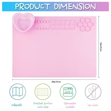 Silicone Craft Mat for Kids with Brush Holder and Palette