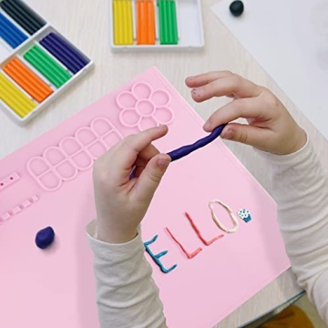 Silicone Craft Mat for Kids with Brush Holder and Palette