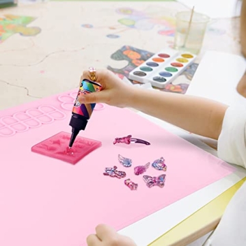 Silicone Craft Mat for Kids with Brush Holder and Palette