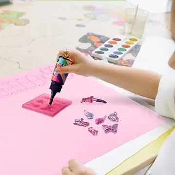 Silicone Craft Mat for Kids with Brush Holder and Palette