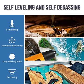 Epoxy Resin 4 Gallon - Crystal Clear Epoxy Resin Kit - Self-Leveling, High-Glossy, No Yellowing, No ...