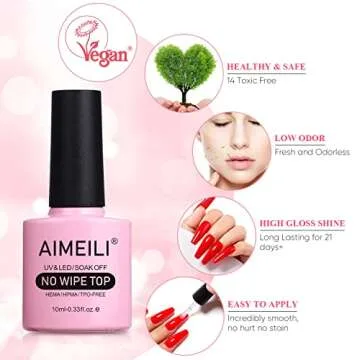 AIMEILI No Wipe Top Coat Long Lasting Gel Polish