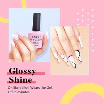 AIMEILI No Wipe Top Coat Soak Off U V LED Gel Nail Polish