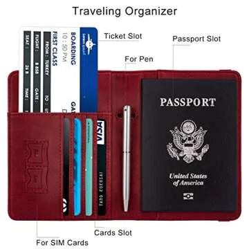 Stylish WALNEW Travel Passport Holder with RFID Protection