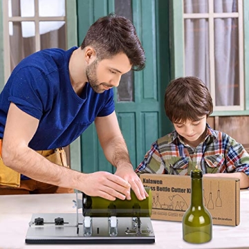 Glass Bottle Cutter, Upgrade Glass Cutter for Bottles, DIY Bottle Cutter & Glass Cutter Kit for Cutting Wine, Beer, Liquor, Whiskey, Alcohol, Champagne,Alcohol Round Bottles