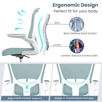 Drafting Chair, Tall Office Chair with Flip-up Armrests Executive Ergonomic Computer Standing Desk Chair, Office Drafting Chair with Lumbar Support and Adjustable Footrest Ring