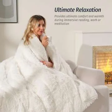 Wemore Shaggy Faux Fur Weighted Blanket for Cozy Sleep