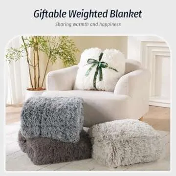 Wemore Shaggy Faux Fur Weighted Blanket for Cozy Sleep