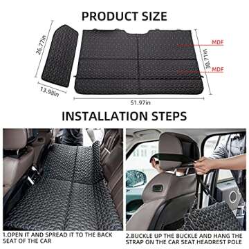 ABE Non-Inflatable Car Bed Mattress,Double-Sided Folding,Portable Back Seat, Travel Camping Mattress for Sleeping(Dinosaur World), for SUV