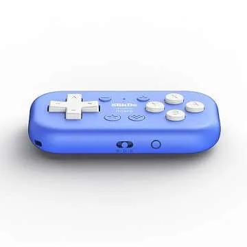 Nargos 8BitDo Micro Bluetooth Key Chain Sized Mini Controller for Nitendo Switch, Windows, Android and macOS (Micro- Blue)