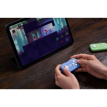 Nargos 8BitDo Micro Bluetooth Key Chain Sized Mini Controller for Nitendo Switch, Windows, Android and macOS (Micro- Blue)