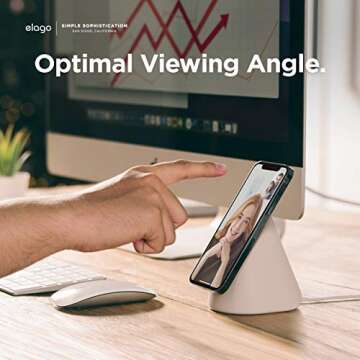 elago MS1 Charging Stand Compatible with MagSafe Charger - Premium Silicone Stand Compatible with iPhone 16/15/14/13/12 Series, Designed for iOS Standby Mode [Black] [Charging Cable Not Included]