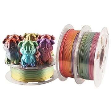 Shiny Silk Rainbow PLA Filament for 3D Printing