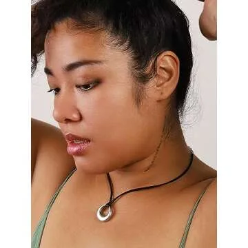 Sacina Gothic Boho Black O Ring Choker Necklace, Black Choker, Boho Goth Necklace, Christmas Jewelry Gift For Women