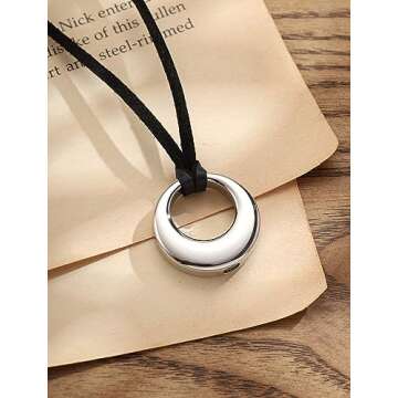 Sacina Gothic Boho Black O Ring Choker Necklace, Black Choker, Boho Goth Necklace, Christmas Jewelry Gift For Women