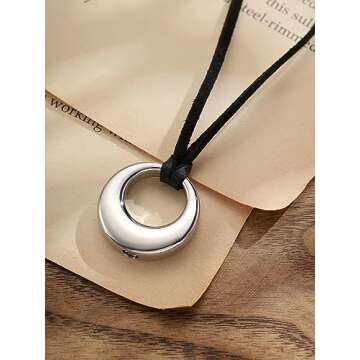 Sacina Gothic Boho Black O Ring Choker Necklace, Black Choker, Boho Goth Necklace, Christmas Jewelry Gift For Women