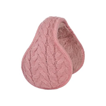 Surblue Unisex Warm Knit Cashmere Winter Earmuffs - Adjustable & Stylish in Pink