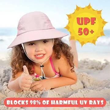 2-Pack Toddler Baby Sun Hat Summer UPF 50+ Protection for Boys Girls Kids Adjustable Beach Hats with...