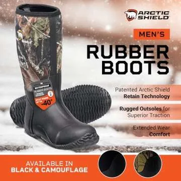 ArcticShield Neoprene Heavy Duty Rubber Boots for Men & Women - Durable Footwear Rain Boots - Insula...