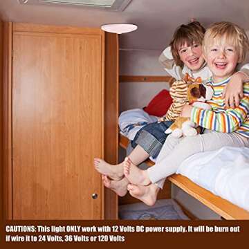 Facon 2Packs 4-1/2'' RV Puck Light with On&Off Switch, 4000K Cool White, 12Volts RV Interior Light Fixture for Van Camper Trailer Motorhome Boat