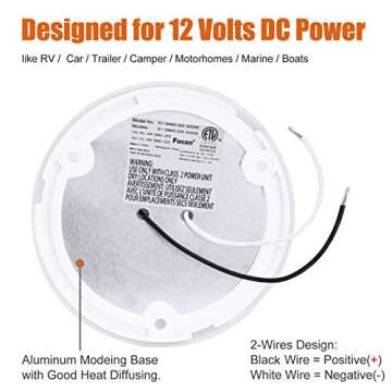 Facon 2Packs 4-1/2'' RV Puck Light with On&Off Switch, 4000K Cool White, 12Volts RV Interior Light Fixture for Van Camper Trailer Motorhome Boat