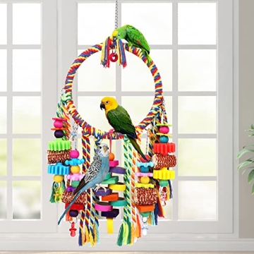 YIXUND Bird Rope Ring Swing for Parakeets and Conures