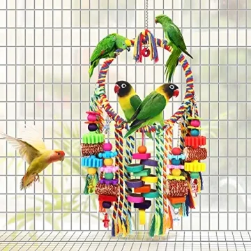 YIXUND Bird Rope Ring Swing for Parakeets and Conures