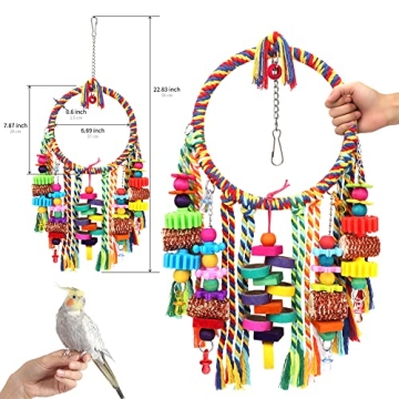 YIXUND Bird Rope Ring Swing for Parakeets and Conures