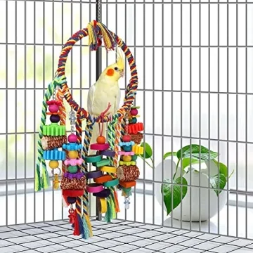 YIXUND Bird Rope Ring Swing for Parakeets and Conures
