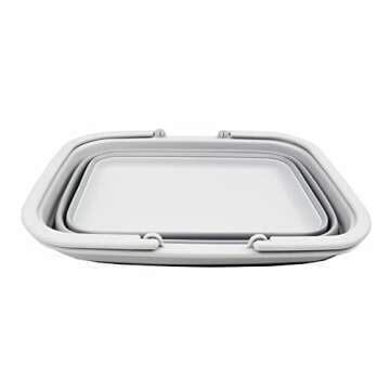 SAMMART SAMMART 9.2L (2.37Gallon) Collapsible Tub with Handle - Portable Outdoor Picnic Basket/Crate...