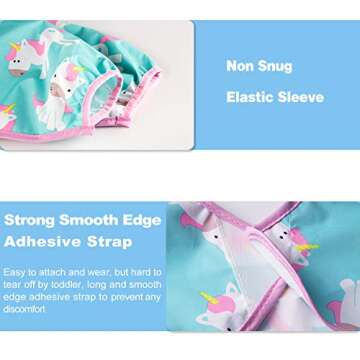 3 Pack Baby Girl Waterproof Sleeved Bibs | Cute Crumb Catcher Feeding Bibs with Long Sleeves | Toddl...
