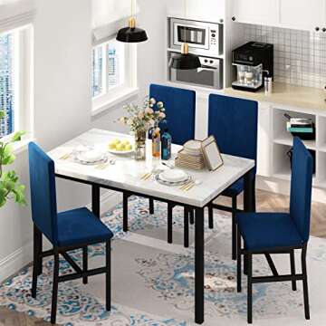 Hooseng Dining Table Set for 4 - Stylish Space Saving Kitchen Table