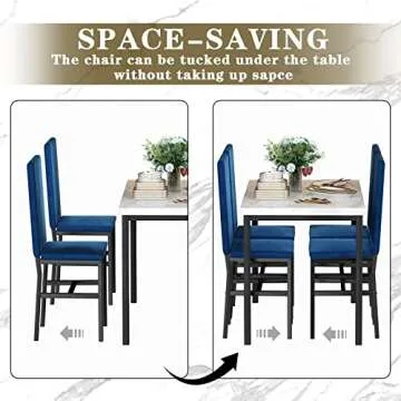 Stylish Hooseng Dining Table Set for 4 - Space Saving