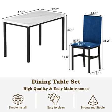 Stylish Hooseng Dining Table Set for 4 - Space Saving