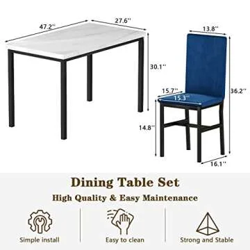 Stylish Hooseng Dining Table Set for 4 - Space Saving