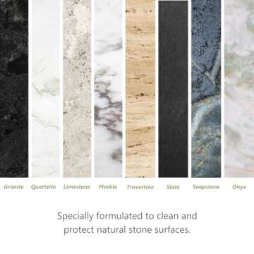 MORE Stone & Quartz Cleaner + Protector - Water Based Formula for Natural Stone and Quartz Surfaces (Pint 16 oz - Twin Pack)